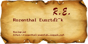 Rozenthal Euszták névjegykártya